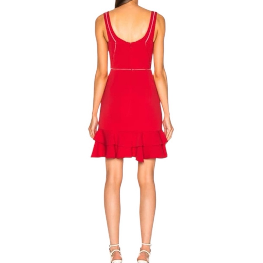 Jonathan Simkhai Crepe Combo Mini Ruffle Dress - Picture 3 of 9
